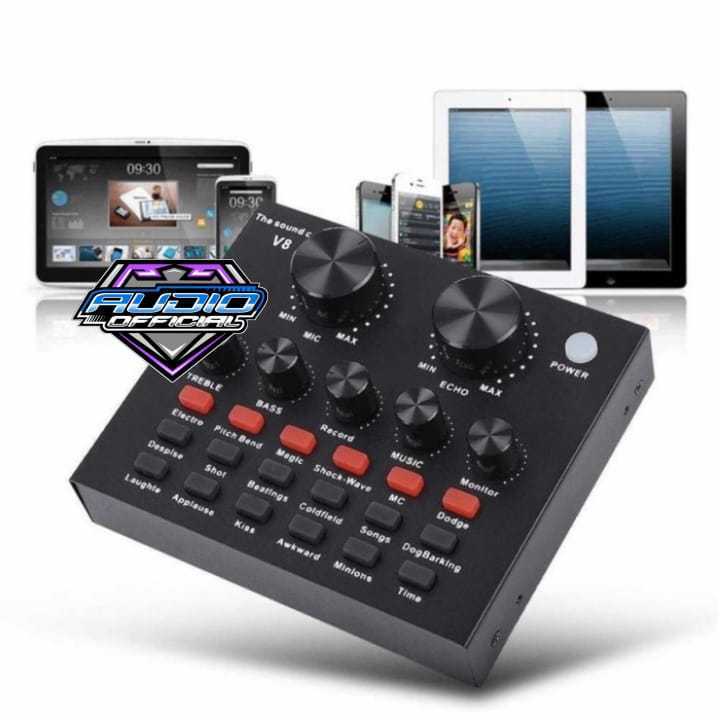 Soundcard V8 Mixer Bluetooth / Sound Card Audio Mixing USB External