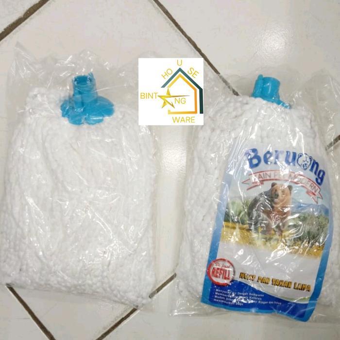 REFIL PEL BULAT BERUANG - REFIL PEL KECIL MICROFIBER BULAT BERUANG - KAIN PEL - REFILL PEL LANTAI - 