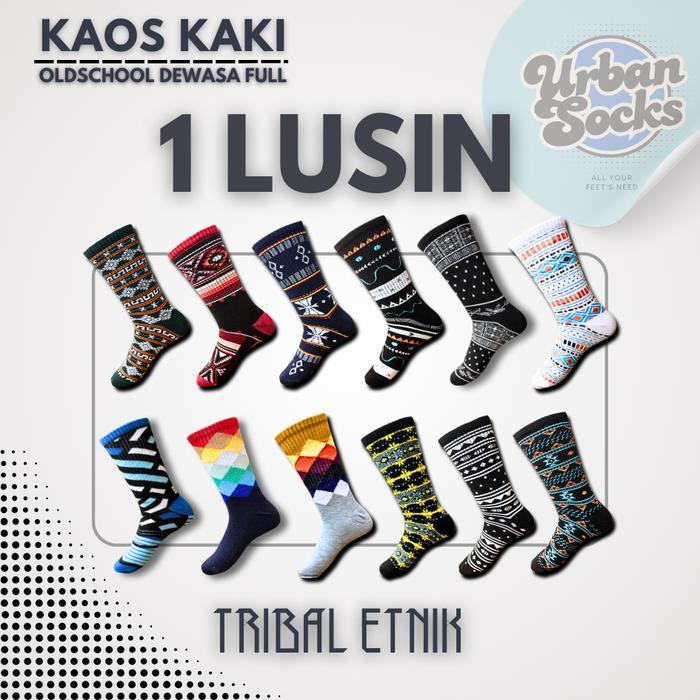 Kaos Kaki Tribal Oldschool Premium [ LUSINAN ] | Tebal, Stylish, & Bonus Langsung Limited Stock - TR
