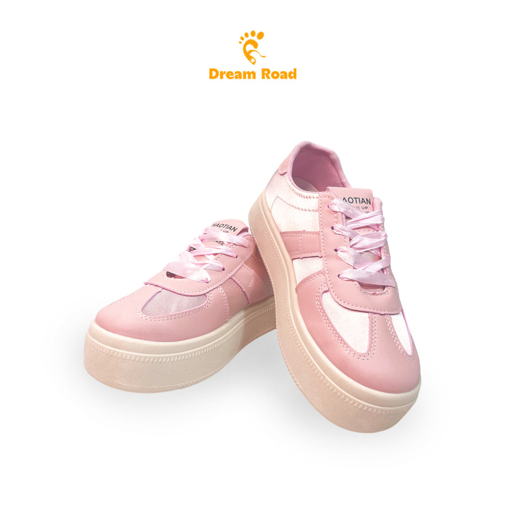(Shoevia) kyra Sepatu wanita fashion platform thick sole flat sole Pink