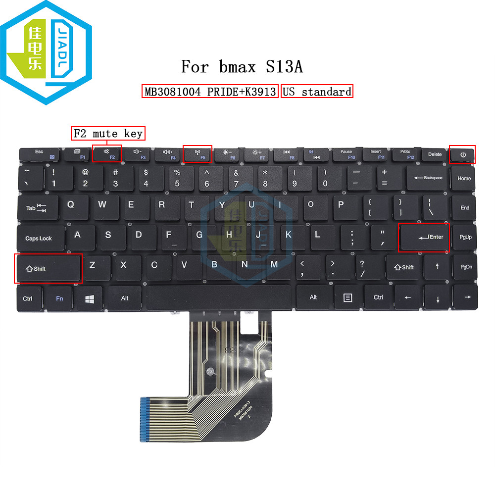US English Keyboard For BMAX MaxBook S13A LapBook SE CWI528 CWI547 13.3 Laptop Keyboard USA Layout M