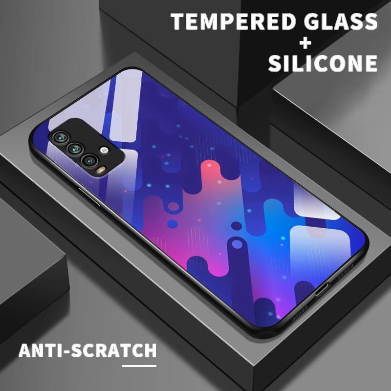 Kaca Glass Case Xiaomi Redmi Note 9 Pro 4G Max 9S 8 2021 7 7S 4 4X Silikon Back Cover Minimalis Pela