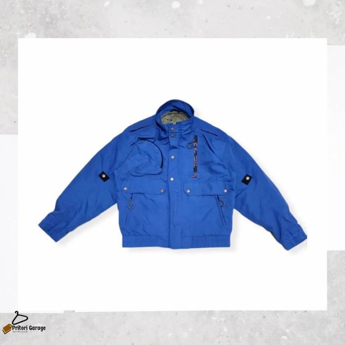 Utility Bomber Trucker Biker Jacket Gw Sports Royal Blue Color Vintage