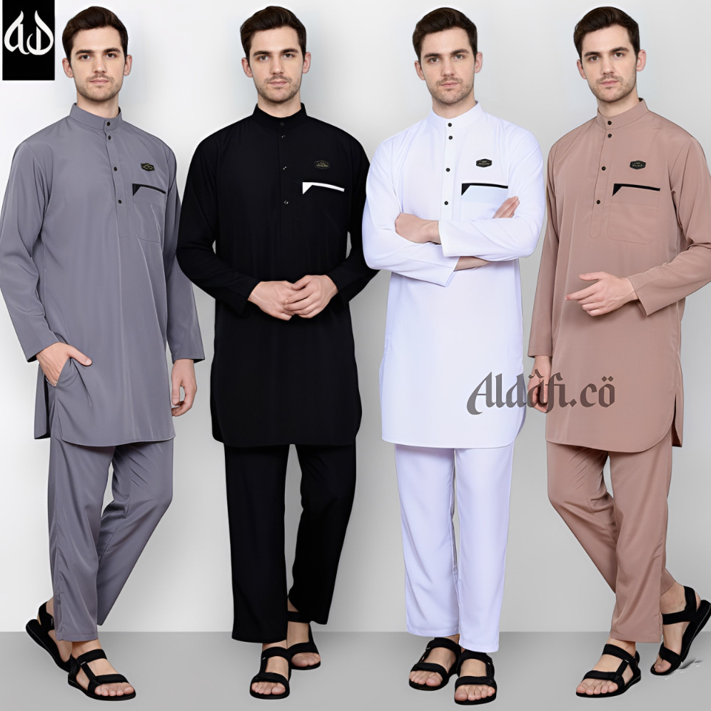 Jerry OFC - KOKO SETELAN POLOS LENGAN PANJANG - BAJU KURTA  SET CELANA - KOKO PRIA DEWASA