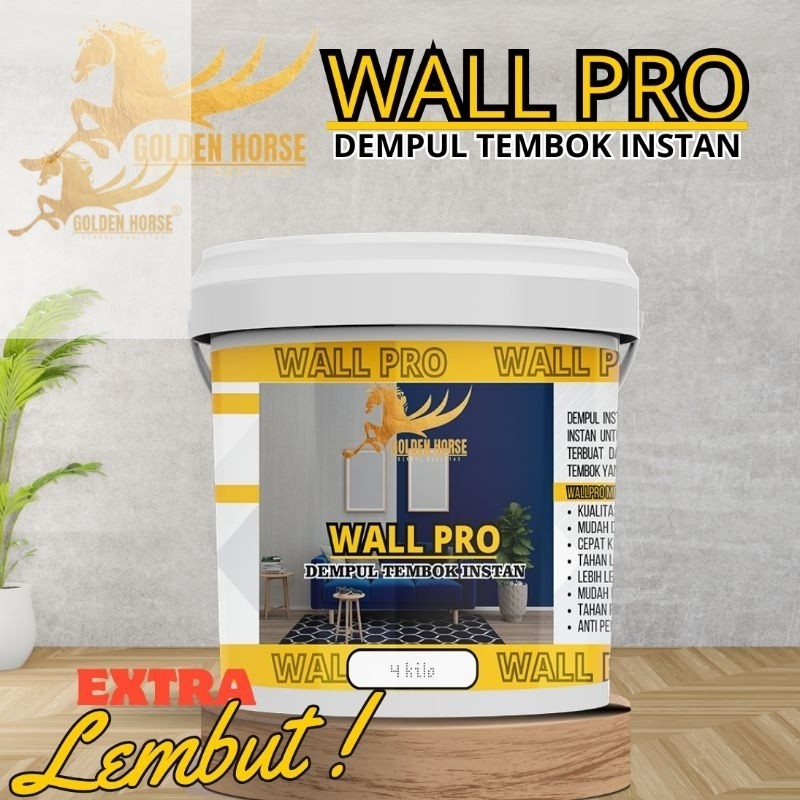 Dempul Tembok Instan 4kilo - Wall Pro - Golden Horse