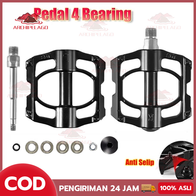 Pedal Sepeda Bantalan Pedal Sepeda 4 Bantalan Ultraringan Pedal Pengunci Otomatis Pedal Sepeda Jalan