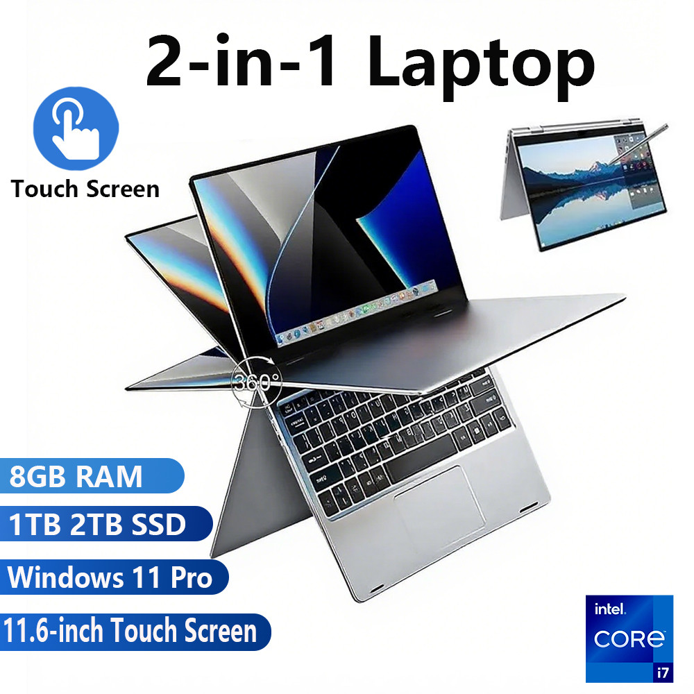 11.6 In Tou Screen Notebook 2 in 1 Windows 11 Pro Intel Core i7-8500y Tablet PC Computer  8GB DDR4 5