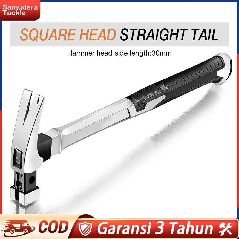 13/10oz Palu Kambing Claw Pegangan Panjang Cakar Palu Paku Ganda Baja Karbon Tinggi Rumah Tangga Tah