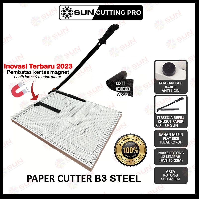Paper Cutter A3 / A3+ ( Alat Potong /Mesin Pemotong Kertas HVS, Sticker, Dos, PVC ID Card, Yellow Bo
