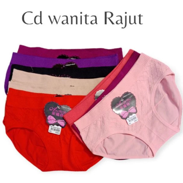 Celana Dalam Wanita/ Cd Wanita Bahan Rajut Stretch BB 65-80kg / Cd import Anomeijiao 8069