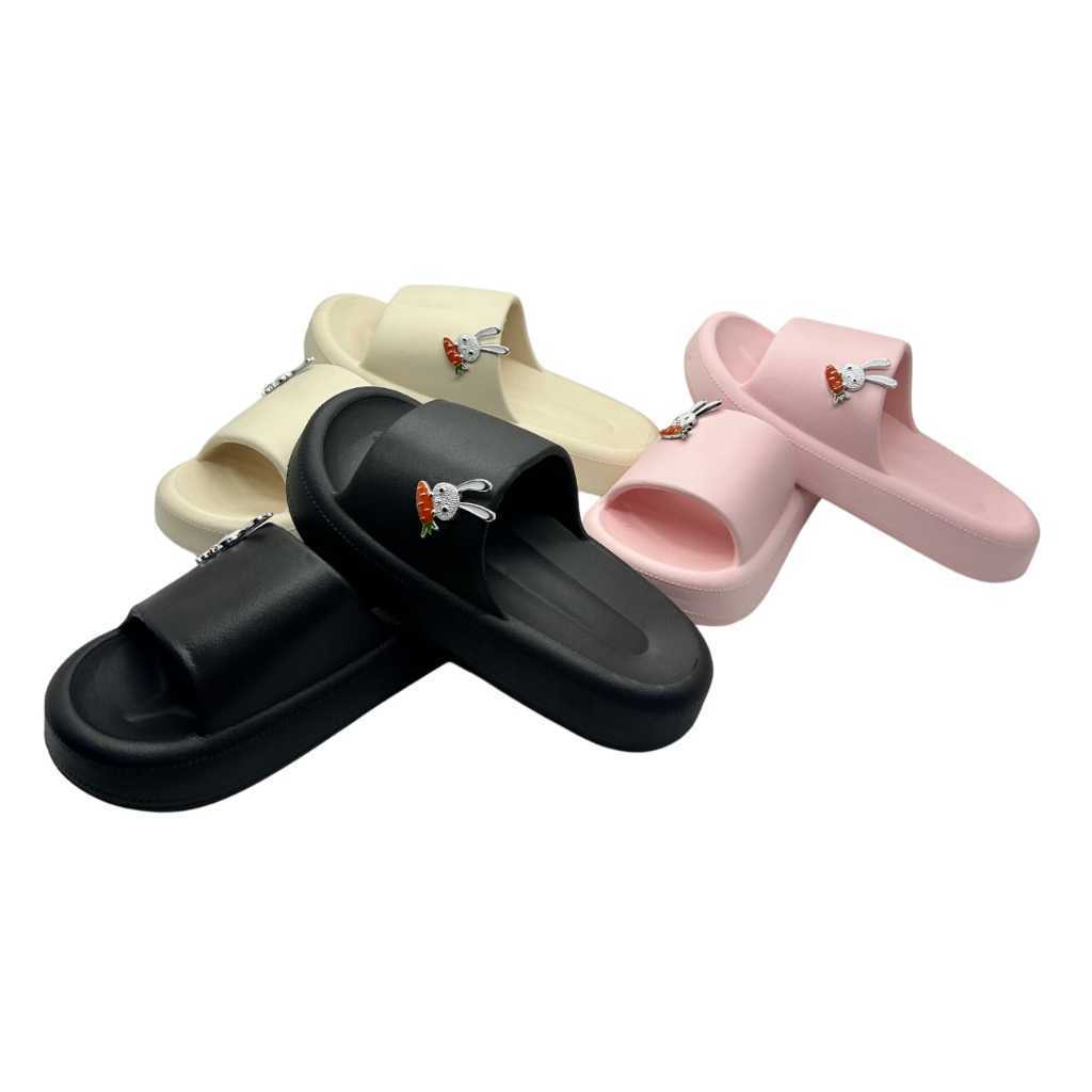 Sandal Selop Rumahan Aksesoris Lucu Sandal Sol Tebal Wanita Bahan Karet Premium Empuk