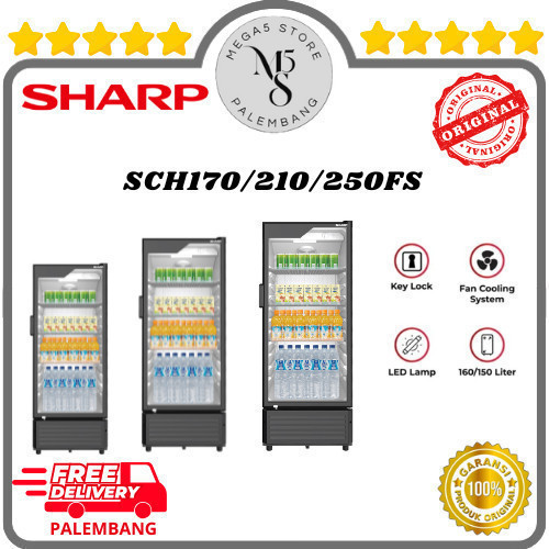 Showcase Cooler Sharp SCH170FS / SCH210FS / SCH250FS Kulkas Lemari Display Cooler Sharp