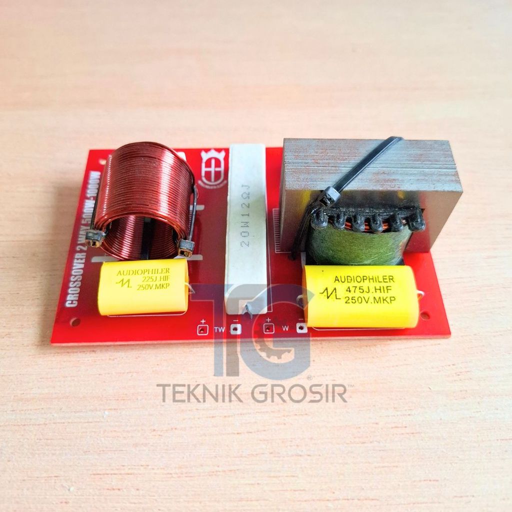 Crossover Pasif 2 Way Woofer Tweeter 1000W Dengan Induktor Tembaga & MKP