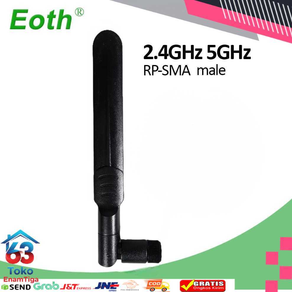 EOTH Antena Router WiFi Amplifier Dual Band 2.4 dan 5GHz RP-SMA Male