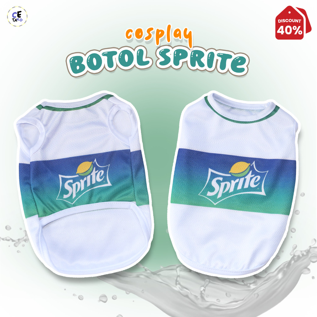 Baju Kucing Lucu Cosplay Botol Sprite Untuk Kucing Anjing Monyet
