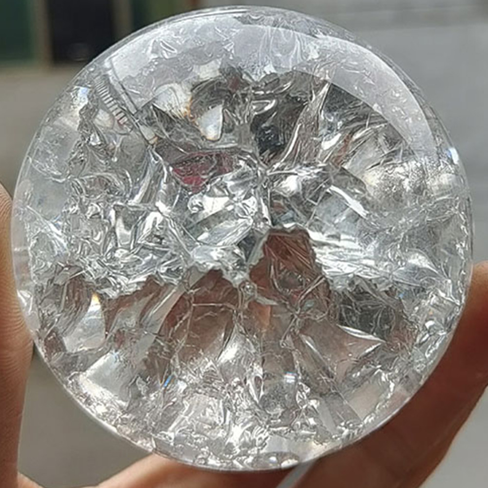 4/5/6/8cm Ice Crack Crystal Ball Glass Magic Sphere Feng Shui Ornament Rocky Water Fountain Bonsai B