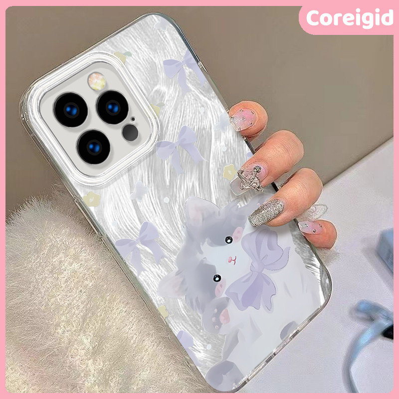 Case iphone 11 15 13 16 XR 12 Pro 14 pro max X 7 plus 8plus xs max 6 plus 11pro kucing busur ungu ae