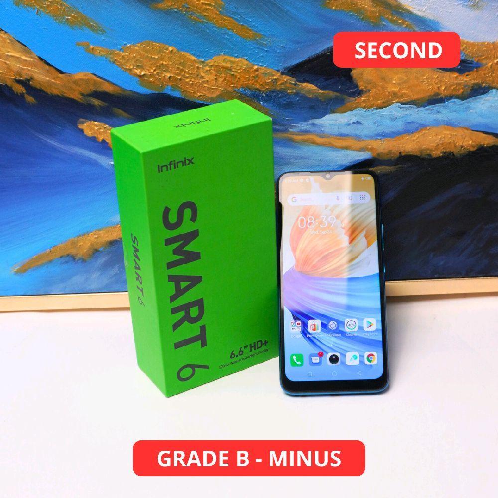 INFINIX SMART 6 2/32 GB GRADE B - MINUS HP SECOND ORIGINAL SINAR MUTIARA CELL (22065)