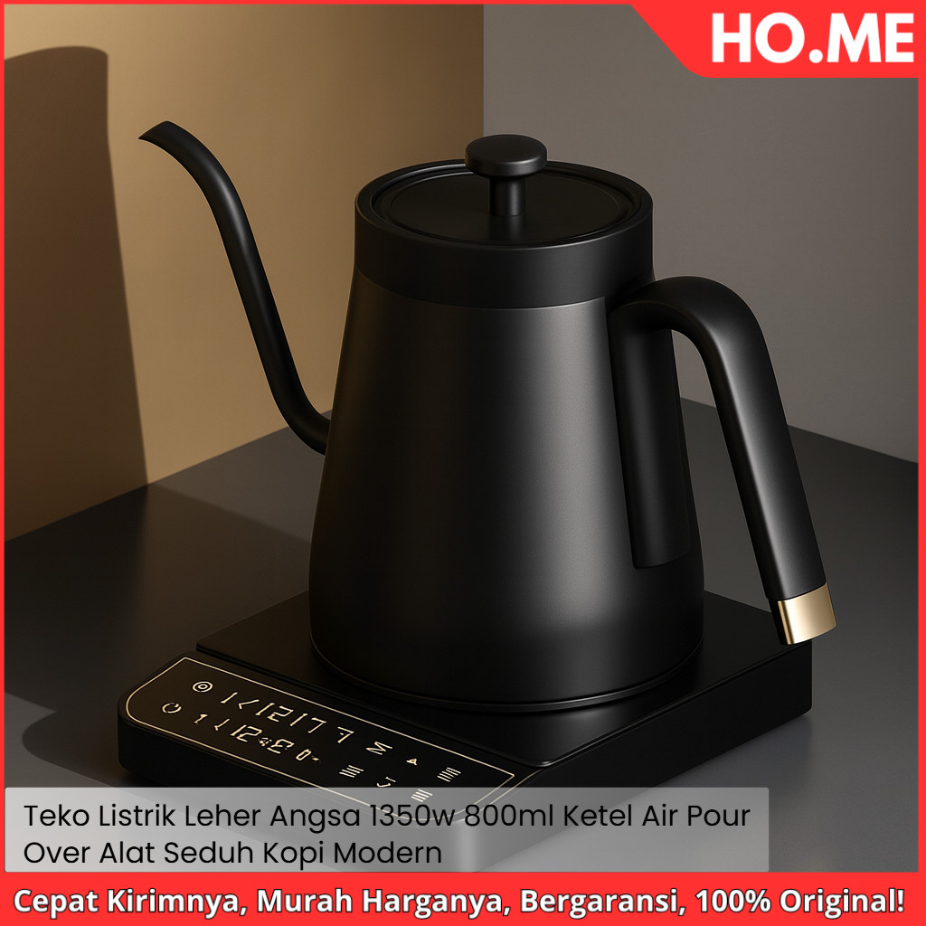 [HO.ME] Teko Listrik Leher Angsa 1350W 800ml - Ketel Air Pour Over - Alat Seduh Kopi Modern