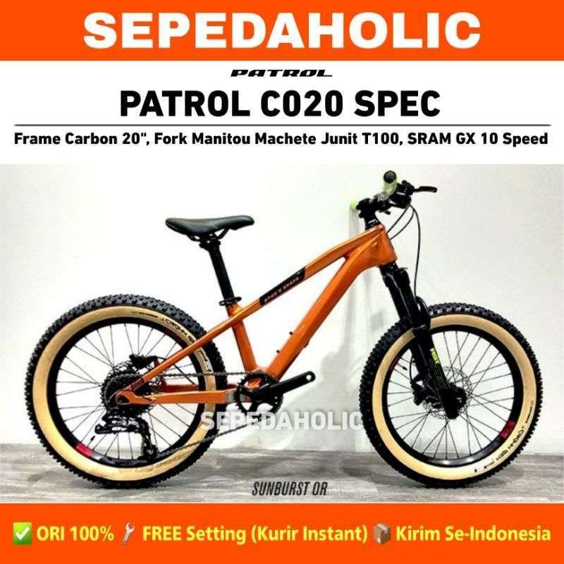 Sepeda Gunung MTB PATROL KID C020 SPEC Frame Carbon SRAM 10 Speed