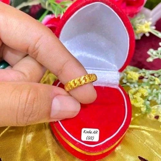 Cincin Rantai Koin 91 Mirip Emas Asli Anti Karat