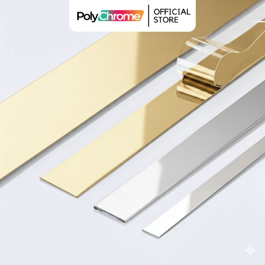 List Mirror Meteran Lis Les 8 mm 12 mm 15 mm 20 mm 25 mm 30 mm 1cm 2 cm 3 cm Gold Silver Ceiling Str