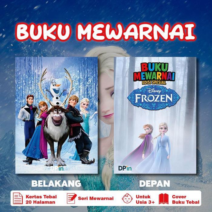 FROZEN Buku Gambar Mewarnai Anak Karakter Lucu  – Edukasi & Hiburan Kreatif | Buku Aktivitas Belajar