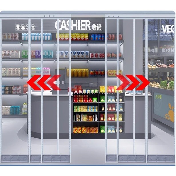 VCology -Tirai pintu magnetik dengan rel geser penahan angin dan menjaga hangat saat musim dingin, t