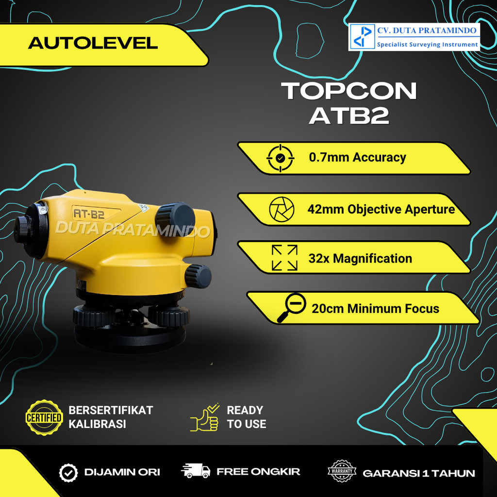 Waterpass TOPCON AT-B2 / Autolevel TOPCON ATB-2 Complete Set