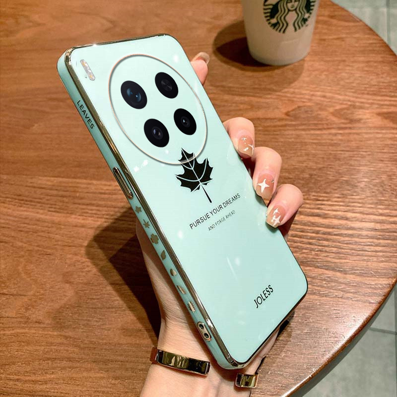 Untuk Vivo X300 Pro Phone Case Shining Maple Leaves 6D Desain Soft Cover untuk Vivo X300 Cover Casin