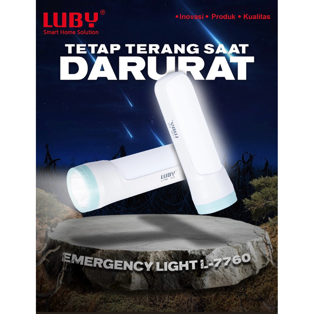 Lampu Senter Emergency LUBY L7760 Lampu Senter Charge LUBY L-7760