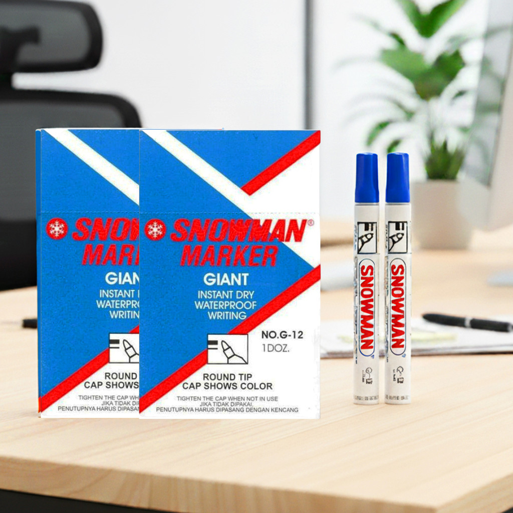 Spidol Permanen Snowman 1PCS / Spidol Snowman / Spidol Warna Biru / Spidol Marker / Spidol G-12
