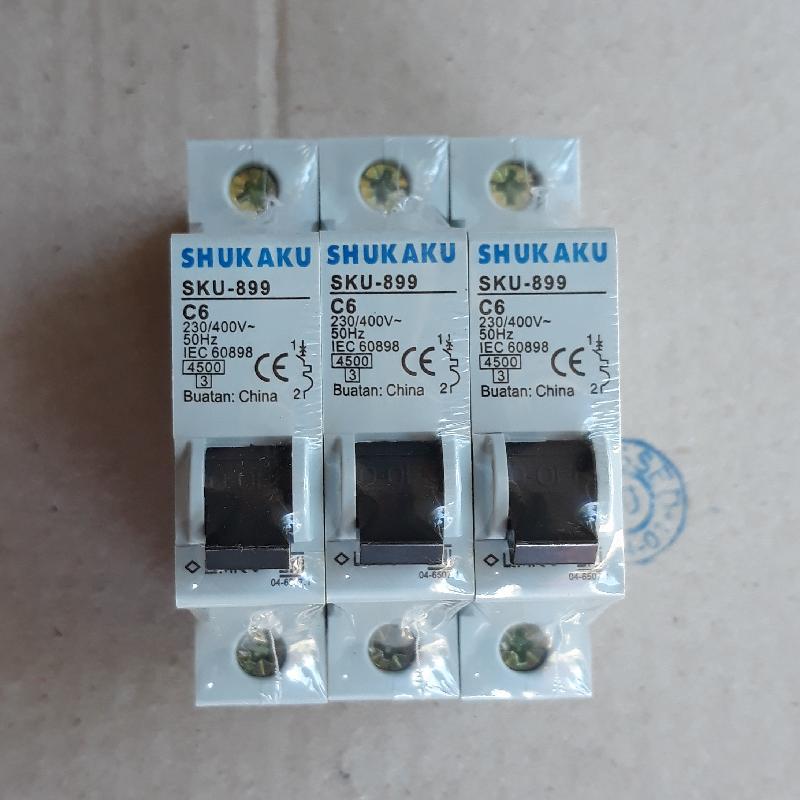 MCB SHUKAKU 1P 6A 10A 16A / 1 Phase 6 / 10 / 16 Ampere C6 C10 C16 SNI