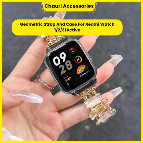 Geometric Strap and Case for Redmi Watch 1 Redmi Watch 2 Redmi Watch 3 Redmi Watch 3 Active