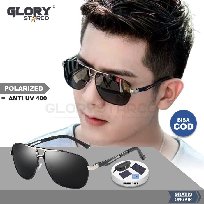 Kacamata Hitam Pria Keren  Polarized Original Sunglasses Anti silau Kelas Premium 8521