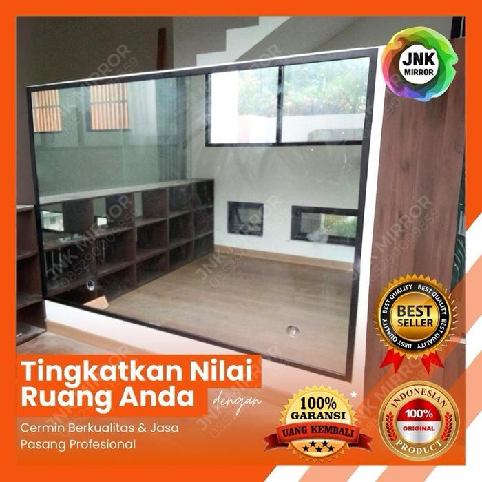 Cermin dinding besar minimalis hias tempel panjang