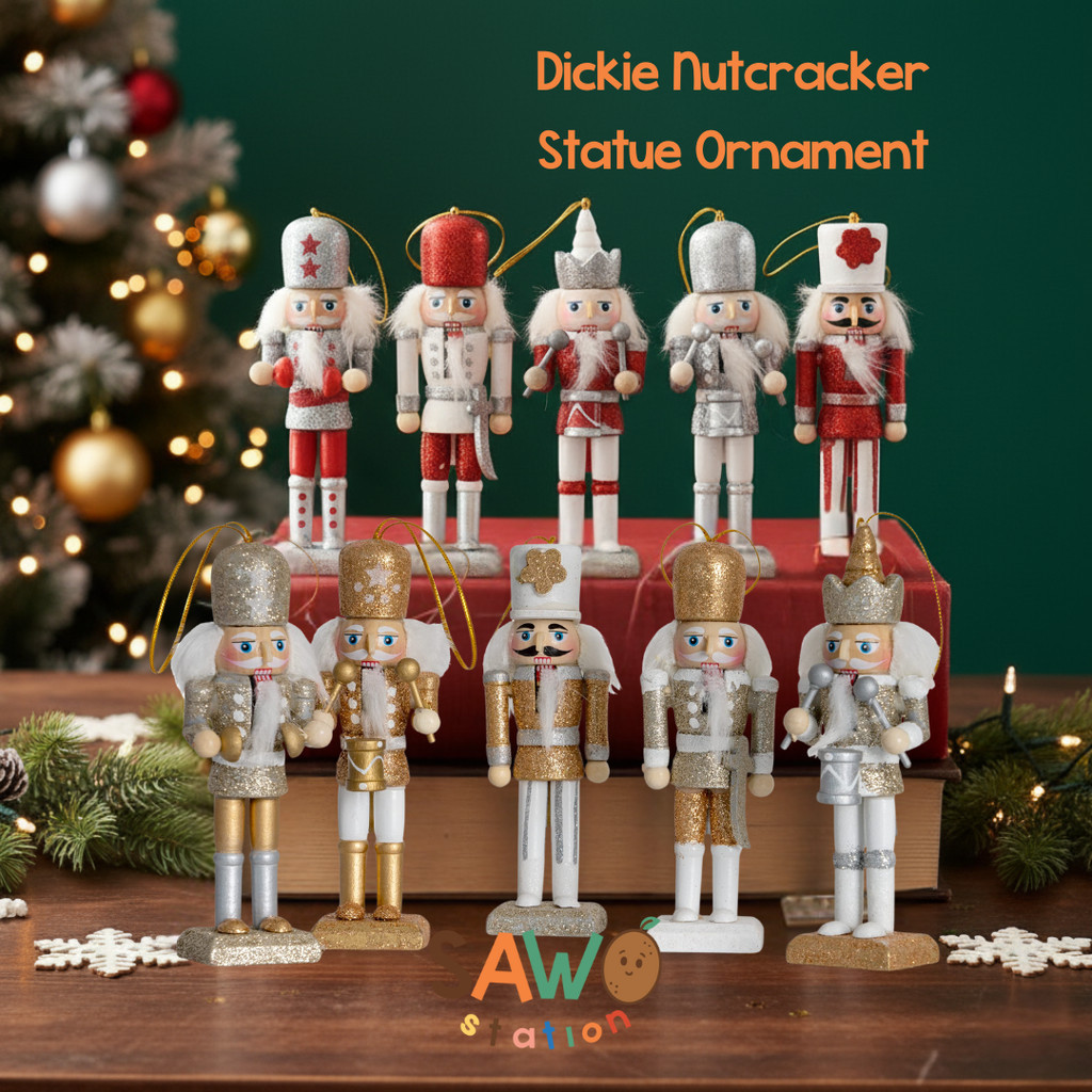 PROMO[1 Set isi 5pcs] Dickie Nutcracker 14cm Statue Ornament - Pajangan Boneka Natal Dekorasi Gantun