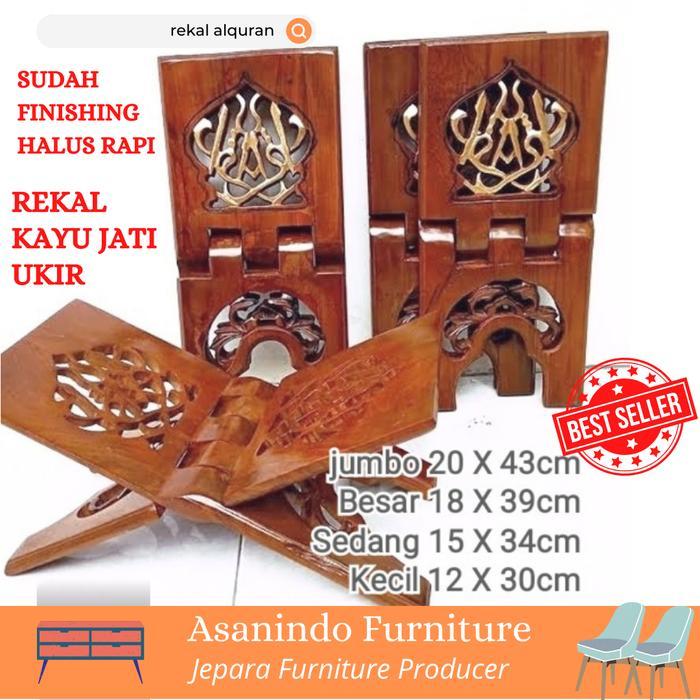 Rekal Alquran Kayu Jati Tempat Alas Baca Alquran - 15cm 20cm - 15cm, warna