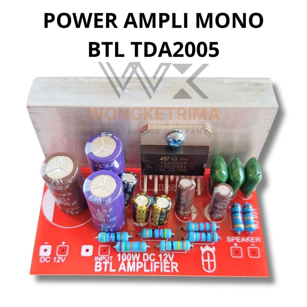 Kit Power Ampli BTL Mono TDA2005 100w Dengan + Heatsink