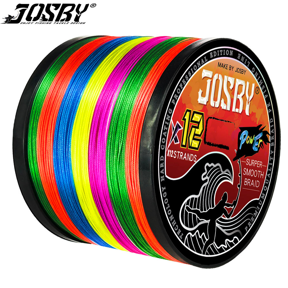 JOSBY Fishing Lines 12 Strands Braided PE 300m 500m 1000m Japan Multifilament  Carp Fly Fishing Wire