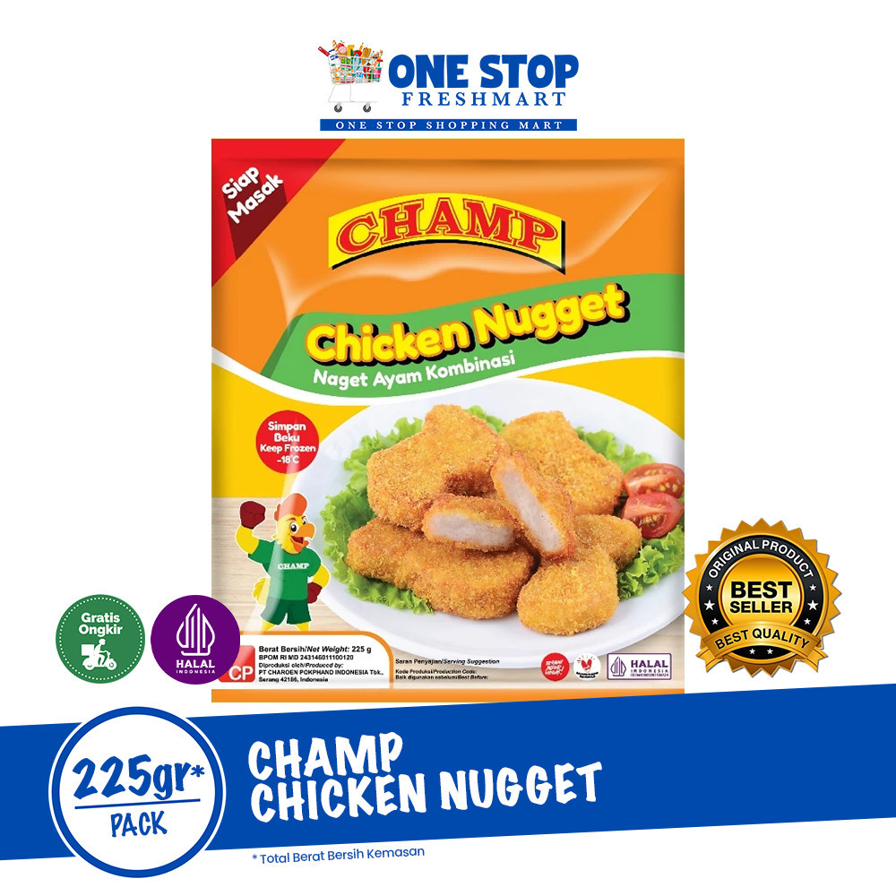 CHAMP CHICKEN NUGGET 225GR / CHAMP CHICKEN NUGGET 225GR