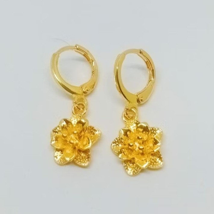 anting clip model bunga mawar anting terbaru anting titanium
