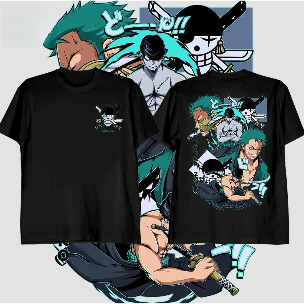 KAO TSHIRT NAKAMA CLOTHING ONE PIECE ZORO COLLAGE GRAPHIC COTTON TSHIRT FOR MEN AND WOMEN