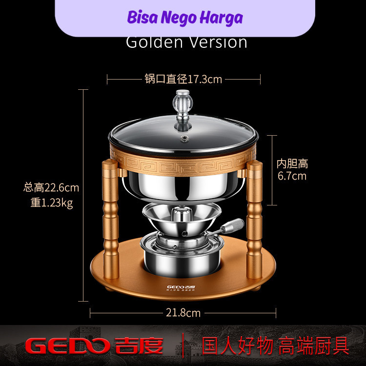 KKC Ultra Mini Hot Pot 173mm Diameter Individual Hotpot Alcohol Fuel Budae Jjigae Portable Tiny Pot 