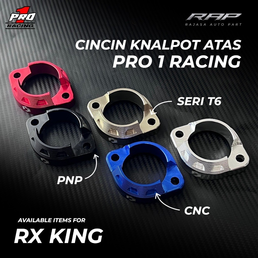 CNC RING KLEM KNALPOT RX KING/CINCIN ATAS KNALPOT RX KING RXS ALUMINIUM CNC SERI T6 PRO 1 RACING