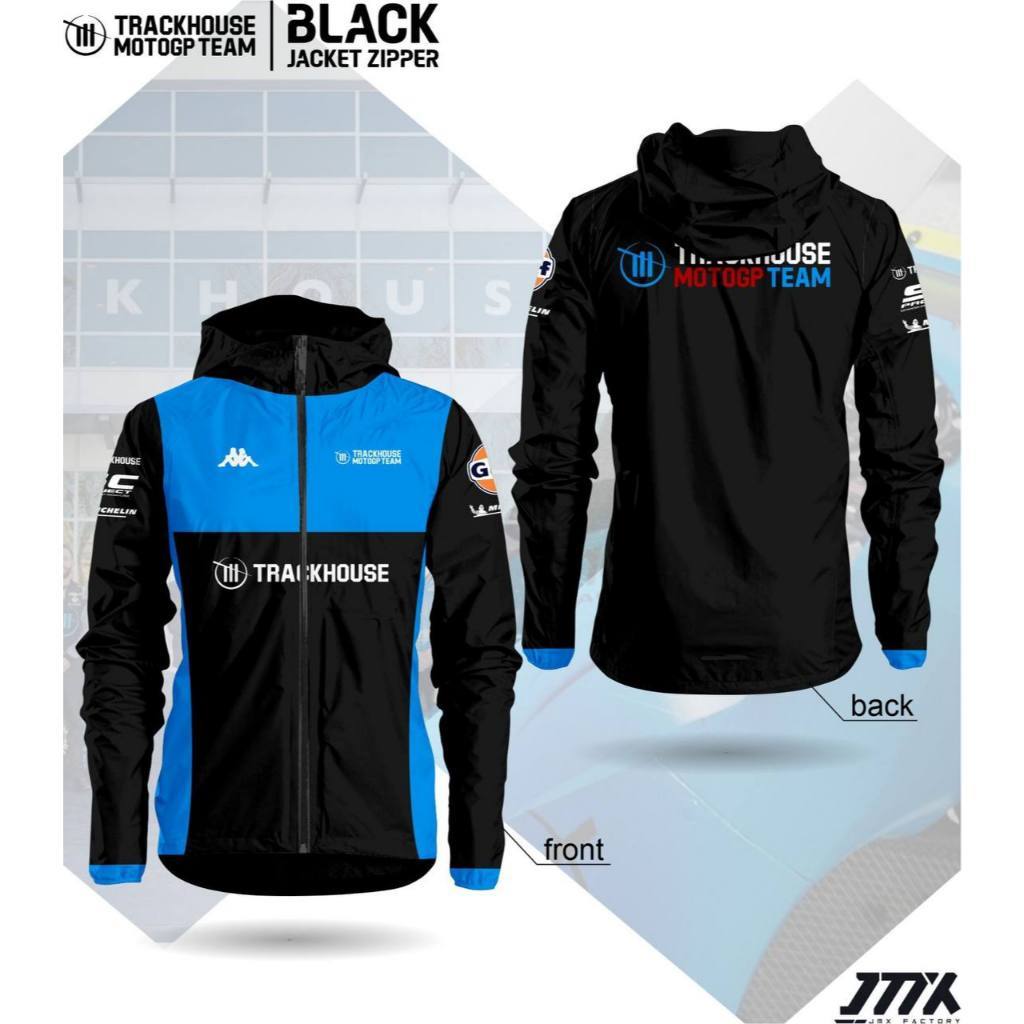 jaket waterproff trackhouse motogp  team april jaket anti air motogp gulf 2025