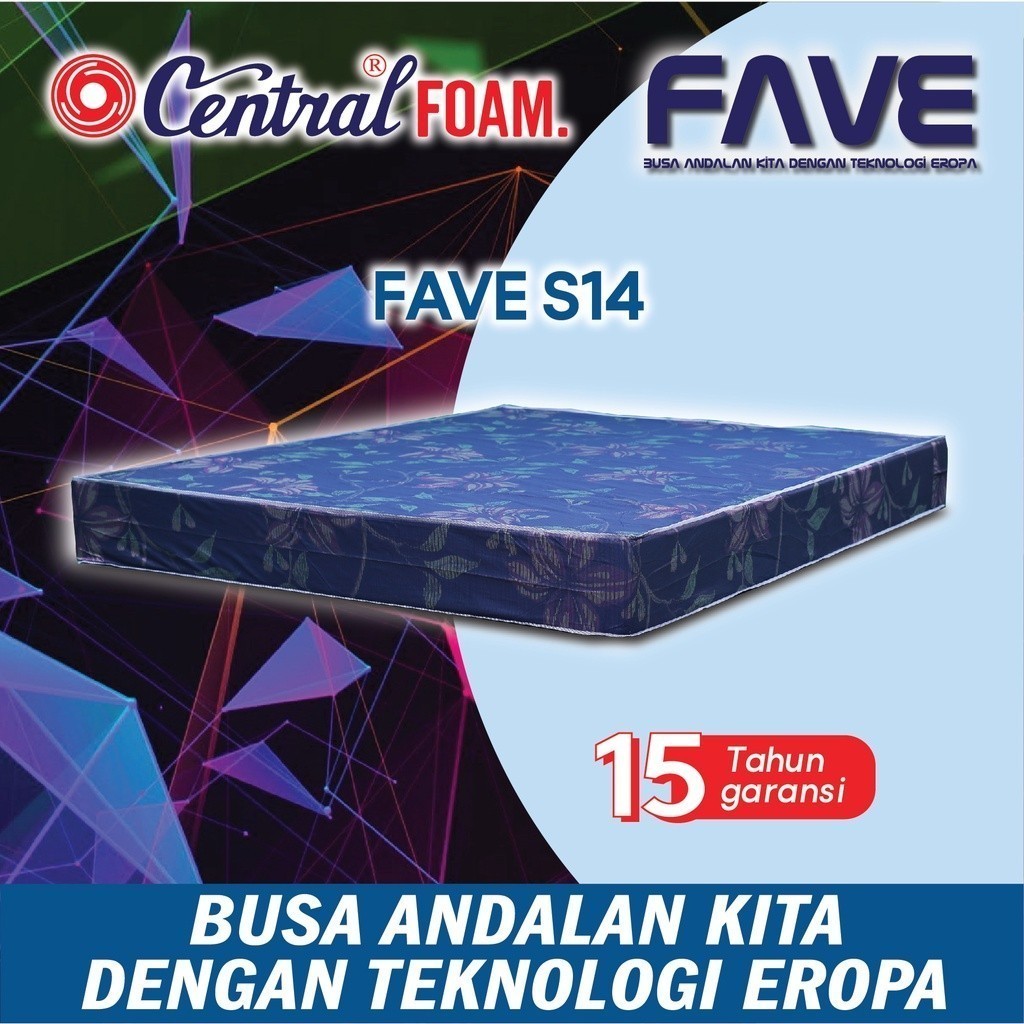 CENTRAL FOAM Fave S14 (Garansi 15 Tahun) – Kasur Busa Central / Matras Central Busa Super