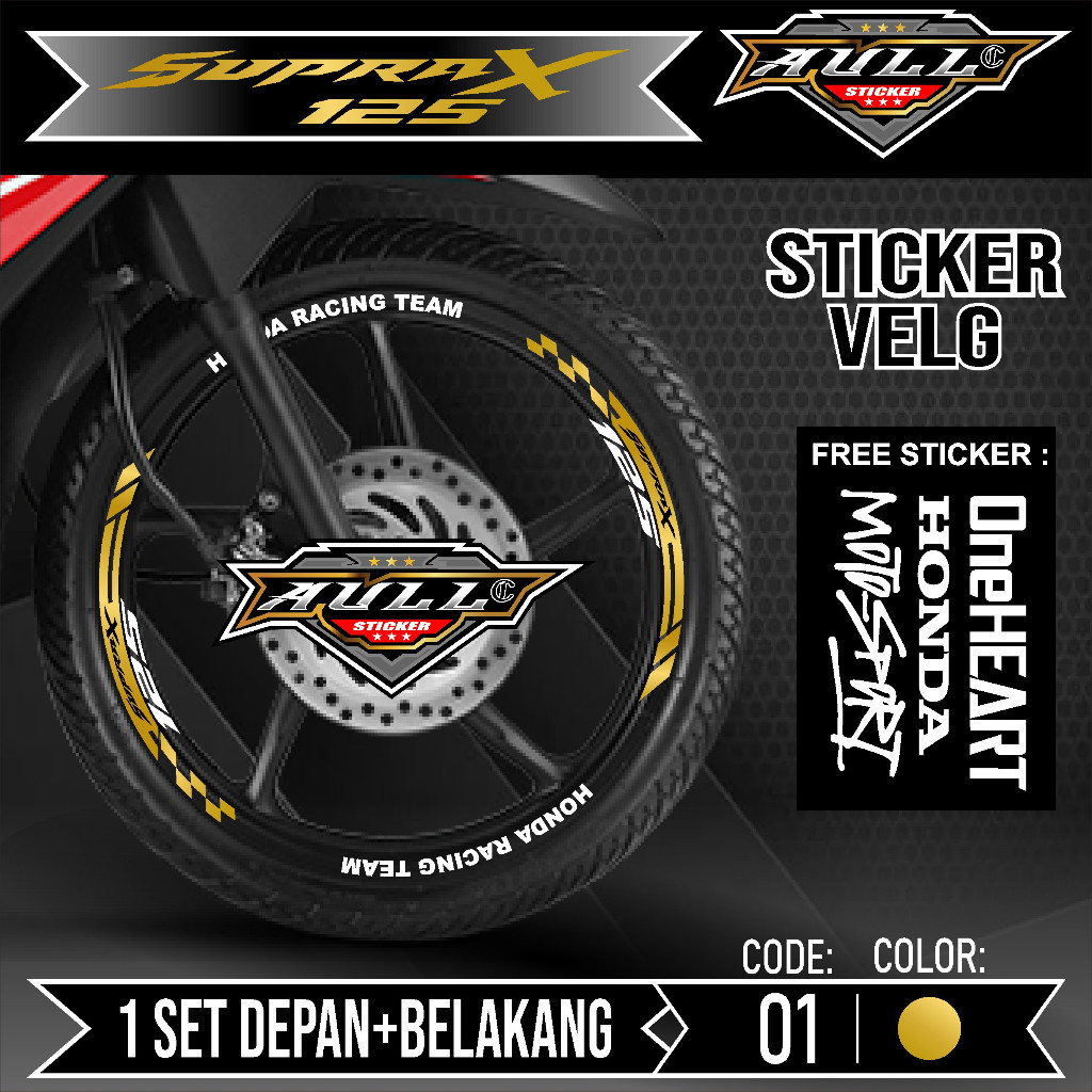 Stiker Cutting Velg Supra X 125 - Aksesoris Stiker Cutting Sticker List Velg Motor Honda Supra X 125