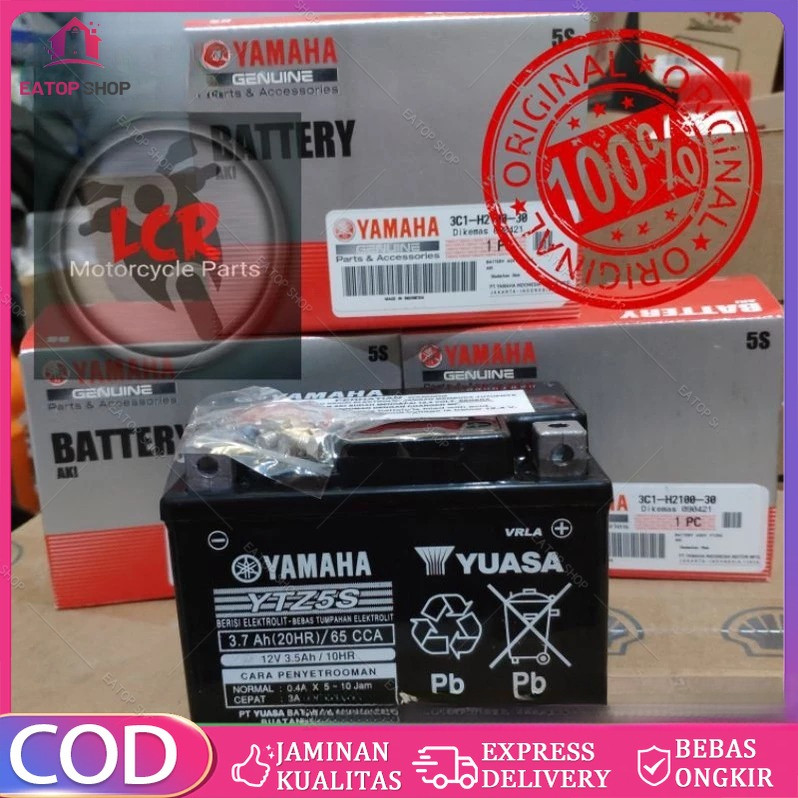 READY STOK Aki Kering Motor YTZ5S Yuasa Asli Yamaha Vixion, Fino, Mio J, Mio Z, Mio GT, Soul, Mio M3