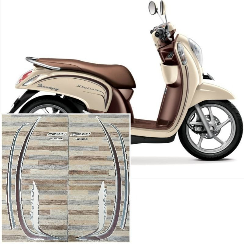 striping original Honda Scoopy stylish putih cream tahun 2016